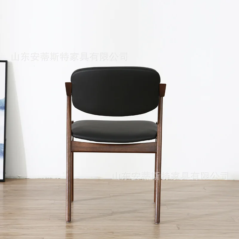 

Nordic modern solid wood Z-style dining-chair, simple coffee shop, casual walnut, dining and dining-back chai