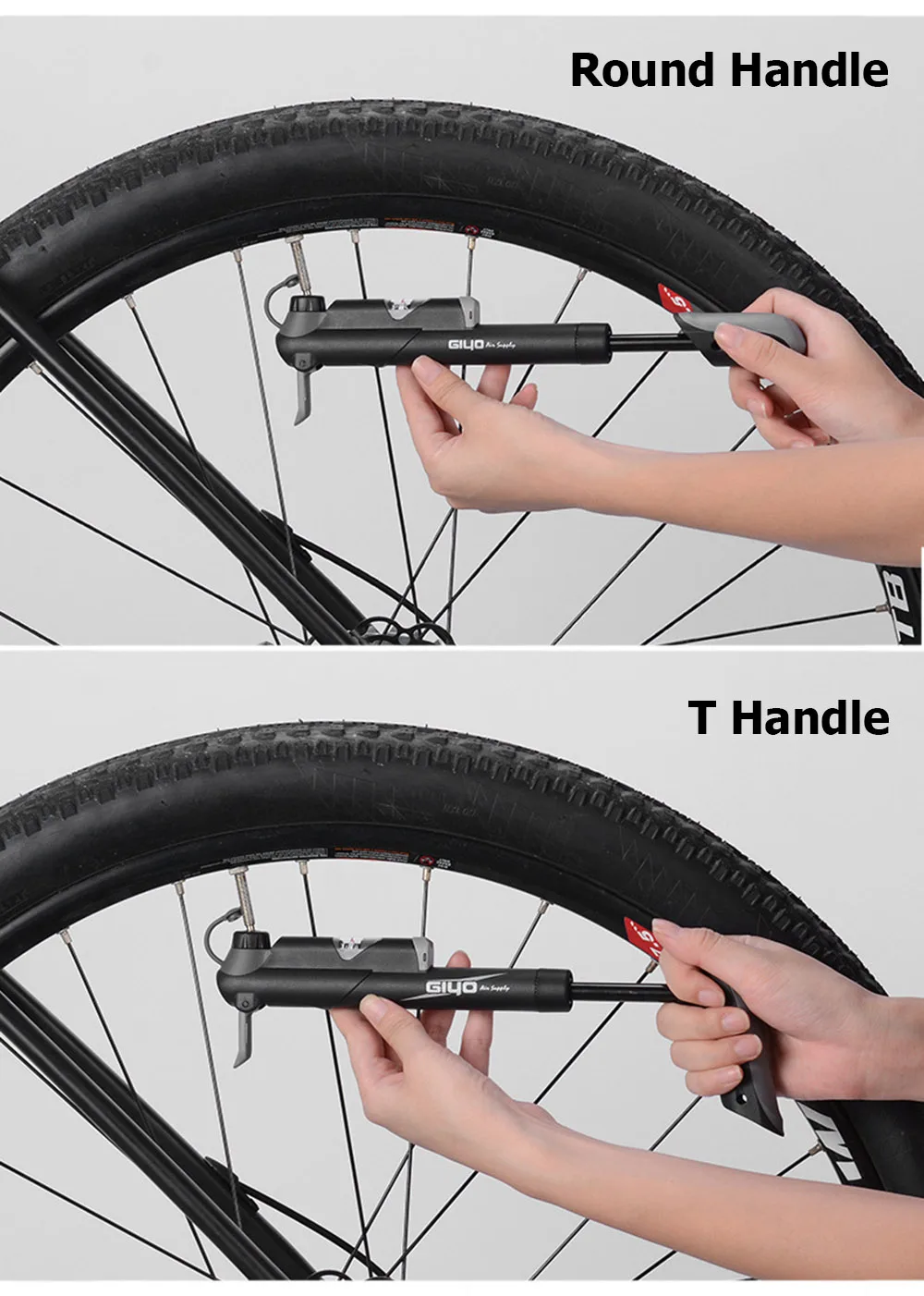 Portable Bicycle Pump Alloy Cycling Air Pump Motorcycle Tire Inflator Mini Hand Schrader Presta Valve MTB Road Bike Pump BC0280 (6)