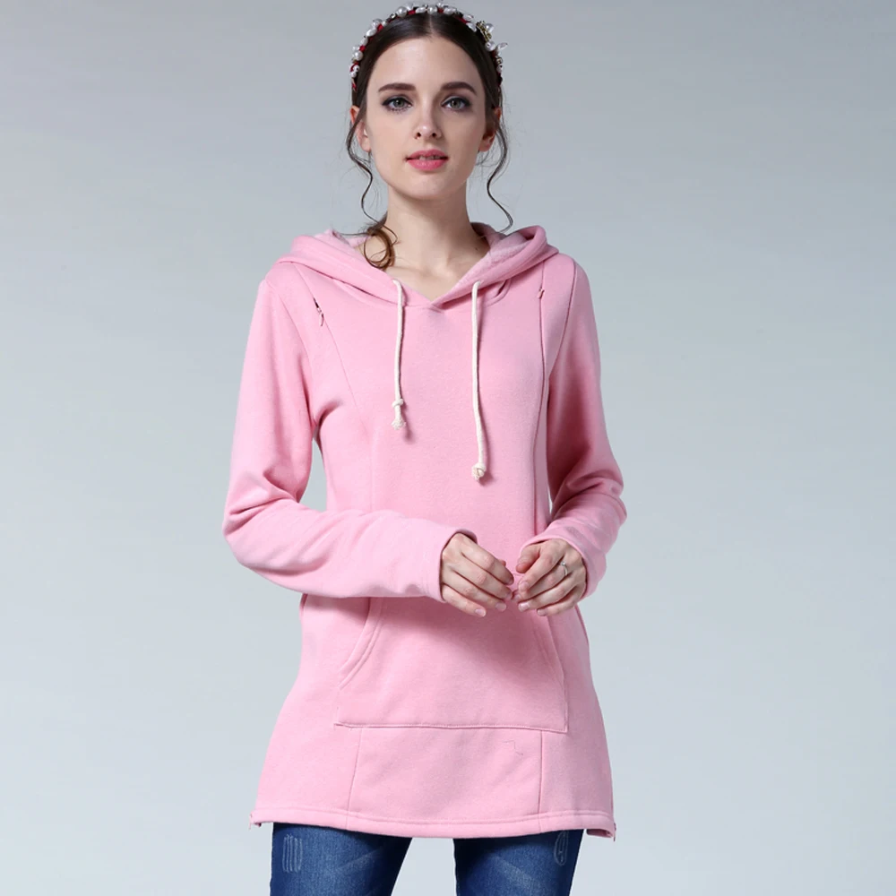 Emotion Moms-ropa de maternidad de manga larga para mujeres embarazadas, Tops de lactancia de algodón, Camiseta de lactancia, chaqueta de lana, invierno, nuevo