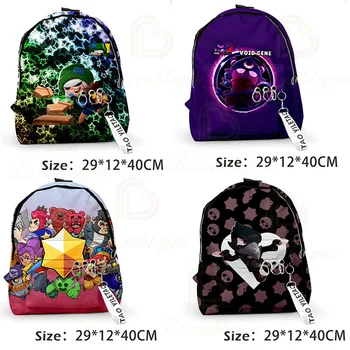 

POCO Leon Crow Backpack Brawl Game Cartoon Heroes School Bag Figure Spike Shelly MORTIS Birthday Gifts for Boys Girls Kids