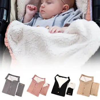 

Baby Stroller Sleeping Bag Velvet Warm Bag With Gloves For Outdoors Camping