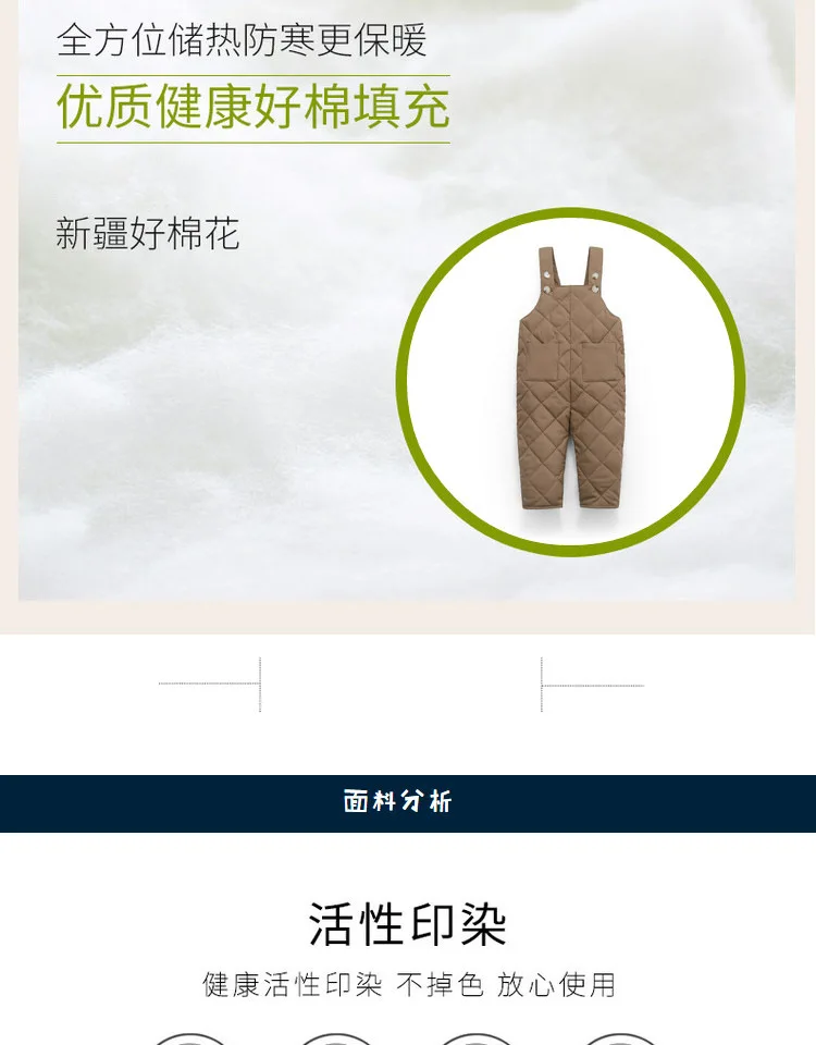 Детская зимняя одежда; брюки для малышей; комбинезоны; комбинезон для малышей; штаны с большим карманом; хлопковая одежда; детская теплая одежда