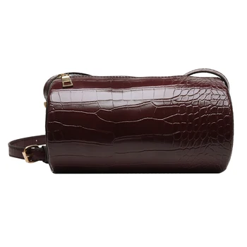 

Retro Alligator Pattern Women Shoulder Crossbody Bag Semicircle PU Messenger Bag Half Round Messenger Purse