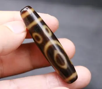 

LKbrother Talisman Treasure Magic Power Tibetan Old Oily Agate Ivory Color Human Mask Face dZi Bead 57MM 3AA