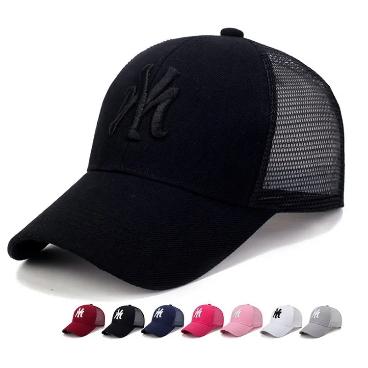

Spring Summer Unisex Baseball Caps Letter Mesh Cap Fashion Solid Embroidery Adjustable Hat Women Men Cotton Casual Hats