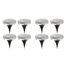 Светильник на солнечной батарее с заземлением, 4 шт., 8 светодиодный светильник на солнечной лужайке, лампа для дорожек, дорожка, садовая лампа, светодиодный ночник