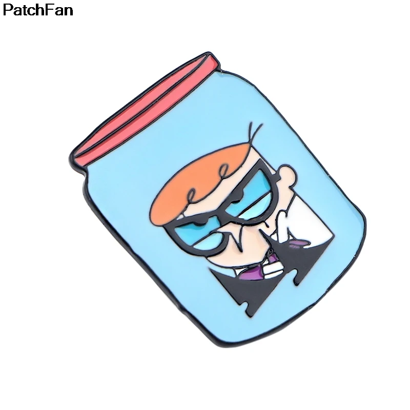 20 шт./лот A2492 Patchfan Dexter's Lab эмалированные булавки, броши, ювелирные изделия, Мультяшные Детские рубашки для девочек, пальто, аксессуары для украшения своими руками, значок