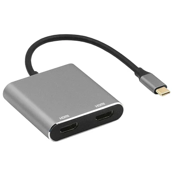 

Type C to Dual 4K HDMI Hub Splitter Adapter for iPad Pro PS4 HDTV