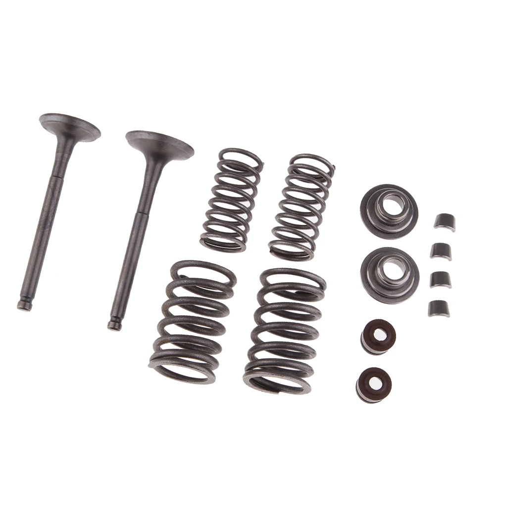 Intake & Exhaust Valves Set with Valve Spring Assembly Kit for GY6 100cc Engine Chinese Scooter Moped  Go Kart