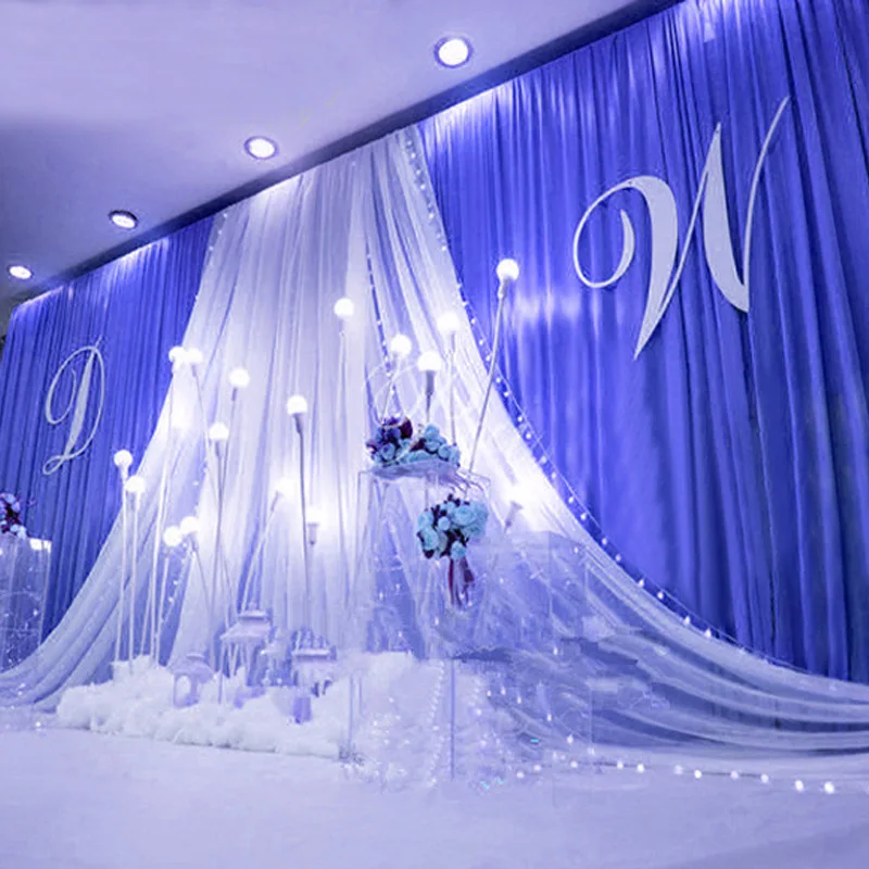 

3*6m White organza fabric front swag design only no background curtain