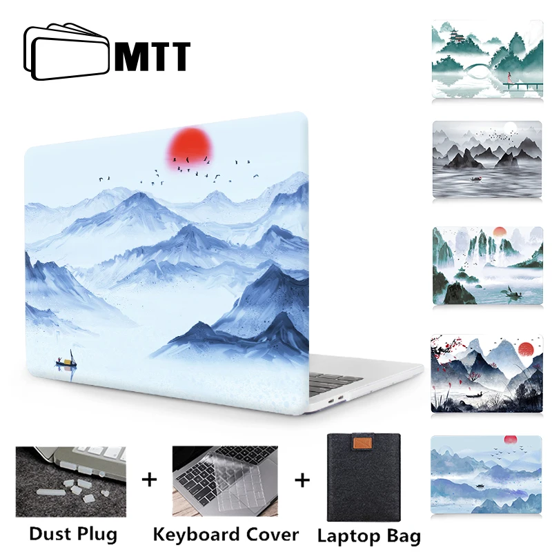 Pintura a Tinta Case do Portátil para Macbook Barra de Toque Dura para Macbook Retina 12 13 15 16 Polegada Capa 13.3 15.4 Funda Mtt Pro ar 11