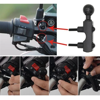 

1" Ball Motorcycle Handlebar Mount Base U Bolt Hoop Bracket Kit for Phone Holder Motorcycle Support Seat Long Ball Joint Parts