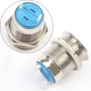 12mm metal push button waterproof nickel plated brass switch momentary self reset 1NO2 pins ► Photo 2/3