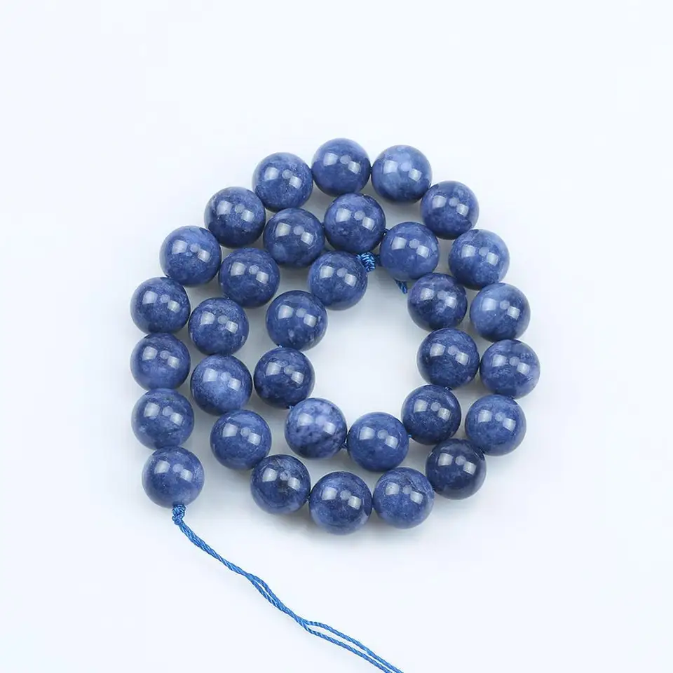 100 Perline Cianite 10mm - Pietre Naturali, Per Gioielli Fai Da Te, Sfuse