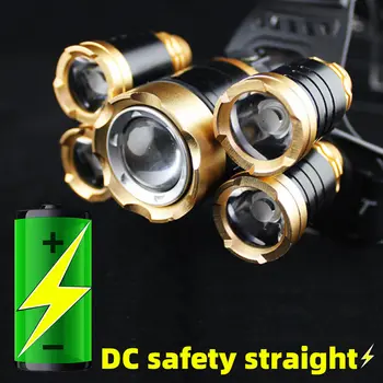 

Powerful LED Headlamp Fishing Headlight 5 LED T6 Head Lamp Camping Head Torch Powered