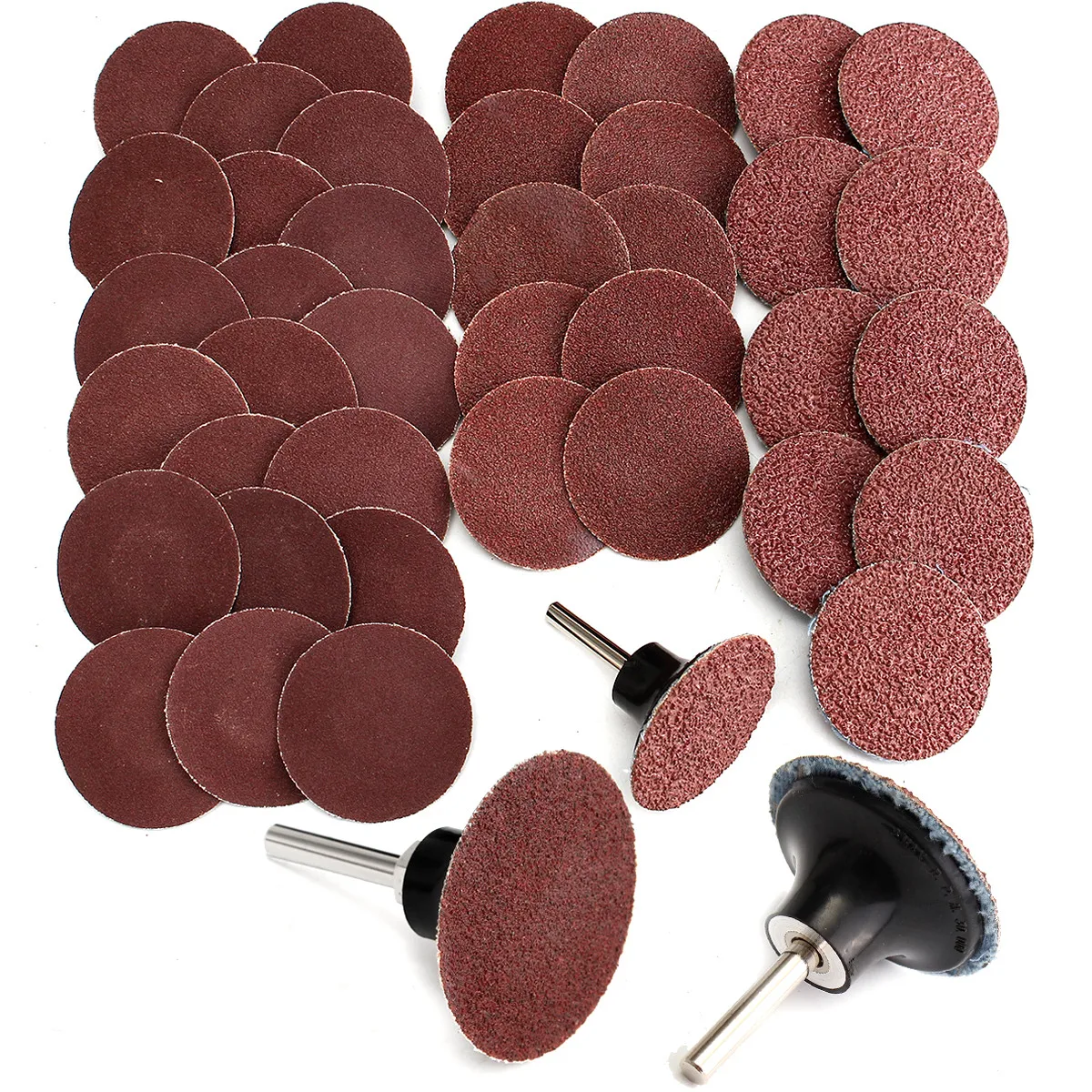 

2" 40/80/120/240 Grits 40+1 Mix Type R Sanding Disc For General Polishing Sanding Pad Abrasive Mandrel Lock Sanding Disc