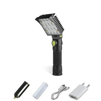 

16LED Bulbs flashlight usb rechargable torch lamp 18650 with magnetic to free hands waterproof powerful led linterna torch light