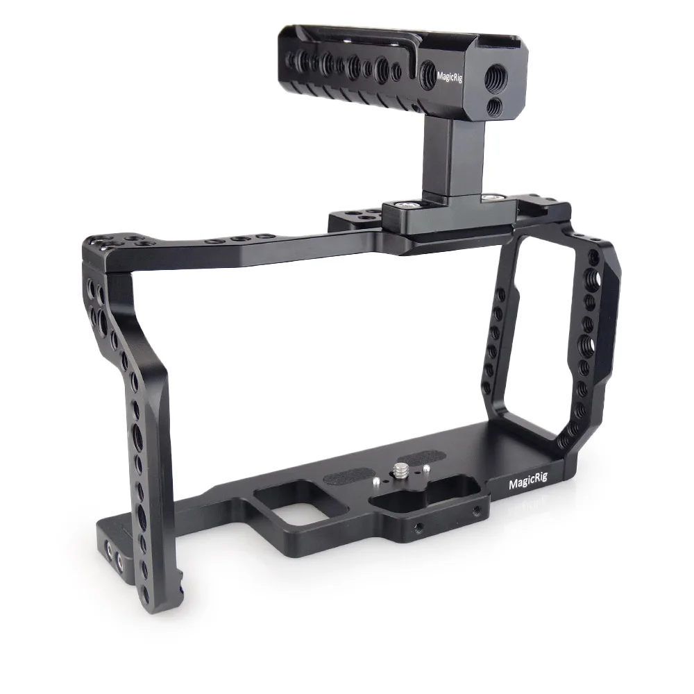 MAGICRIG BMPCC 4K камера клетка с верхней ручкой для Blackmagic Карманный кинотеатр камера BMPCC 4K для крепления микрофона монитор светодиодный свет