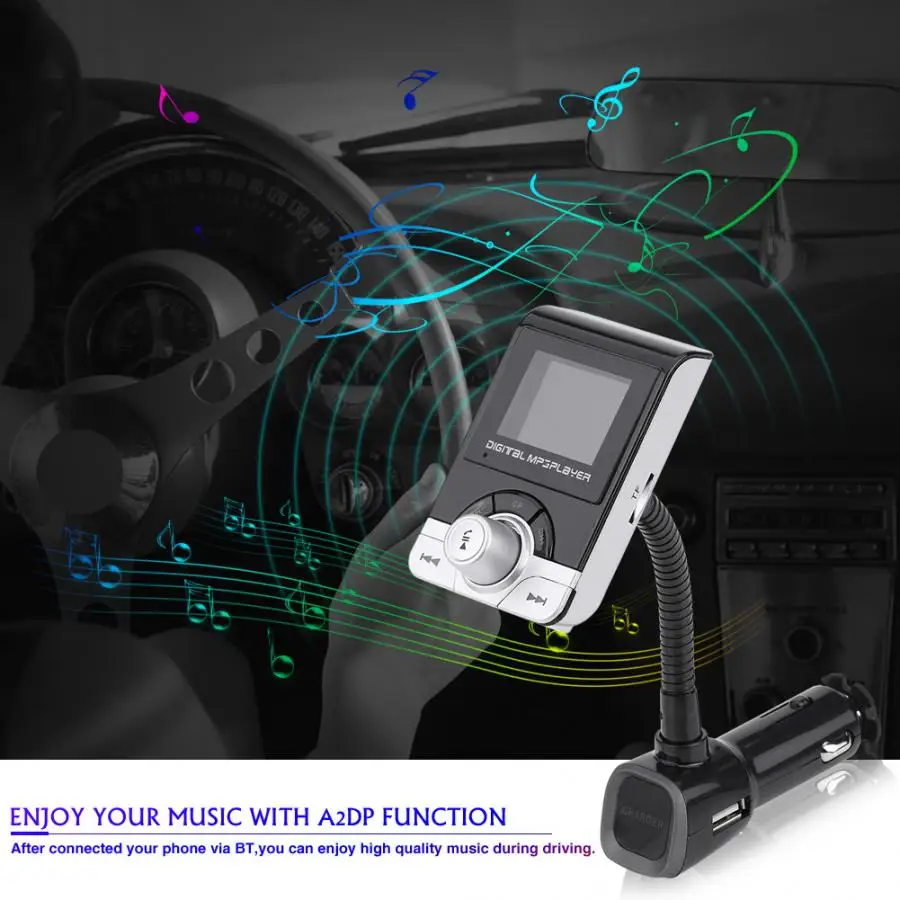 Автомобильный Bluetooth BT беспроводной громкой связи автомобильный комплект MP3 плеер fm-передатчик USB зарядное устройство Автомобильный музыкальный плеер аксессуары