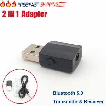 

2019 Brand New USB Bluetooth 5.0 Transmitter Receiver Stereo Audio Adapter AUX 3.5mm TV CAR PC