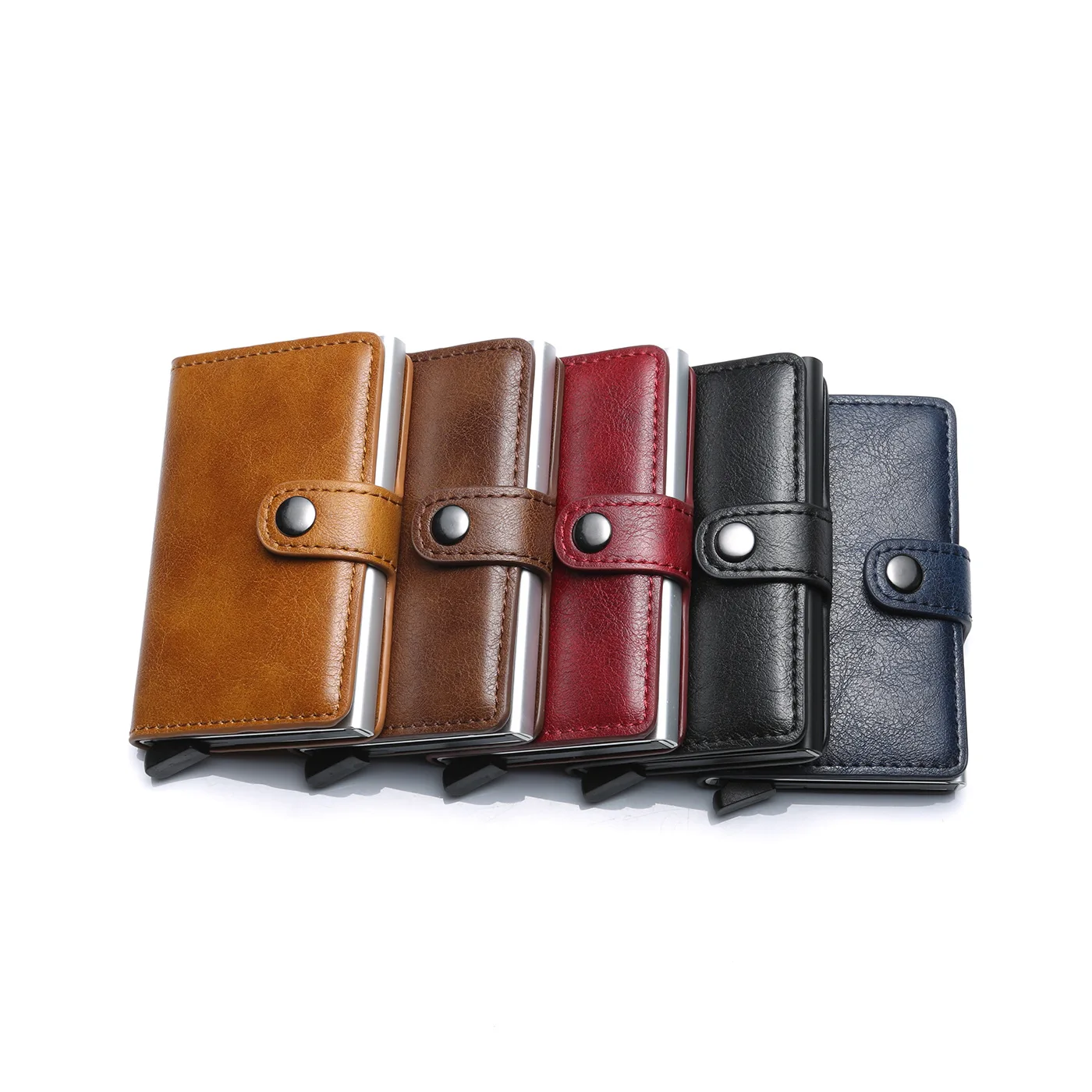 Анти-кражи Автоматическая кредитной карты кошелек для монет, карт Для мужчин алюминиевый кошелёк с задним карманом ID держатель для карт с функцией блокировки RFID мини волшебный кошелек