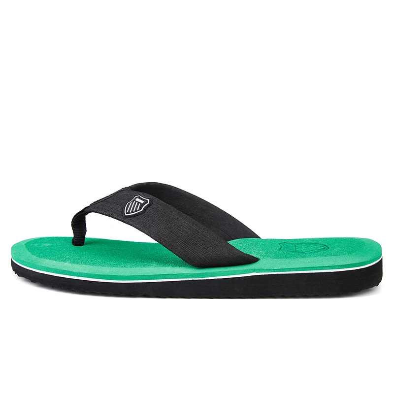 PUPUDA Flip Flops classic men casual shoes fashion trend House Slippers summer lightweight sandals comfortable Beach shoes - Цвет: Зеленый