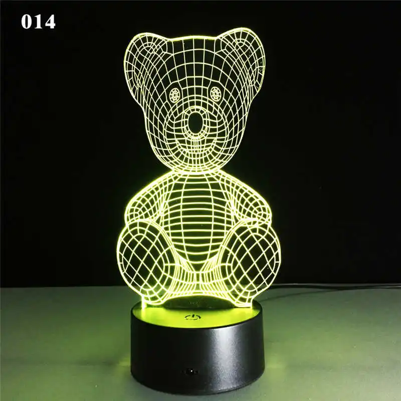3D ночник светодиодный ночник веселый рождественский мультяшный светильник домашняя декоративная спальня детская атмосфера настольная лампа - Испускаемый цвет: 5