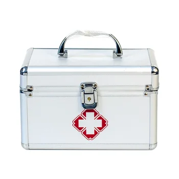 

First Aid Kit Lockable First Aid Box Security Lock Medicine Storage Box With Portable Handle For Car, Home, Travel, Camping, Off