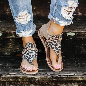 

JIANBUDAN Flat sandals Women's Fashion Peep Toe Rome Shoes Wedge Gladiator Sandals Non-slip casual comfortable beach shoes 35-43