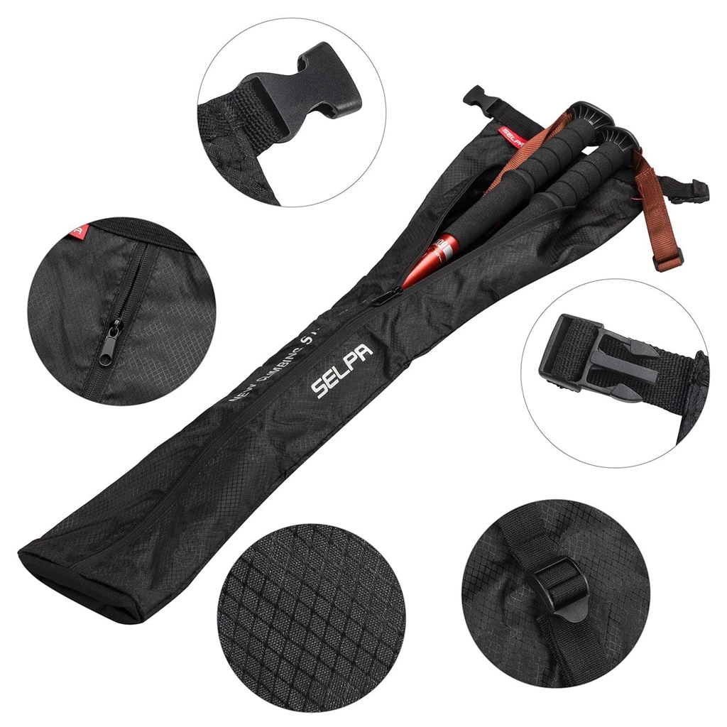 1 Piece Trekking Pole Storage Bag for Camping Walking Stick Holder Organizer Pouch Outdoors Hiking Mountaineering