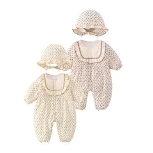 Winter Collar Embroidery Girls Rompers +Hairband 2pcs/set Infant Clothes Set Newborn Baby Rompers 0-2Y