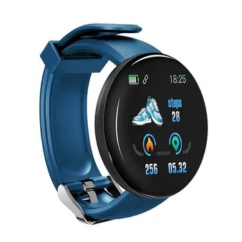 

Round Disc D18 Color Screen Smart Bracelet Heart Rate Caller Information Waterproof Step Counter Sports Bracelet