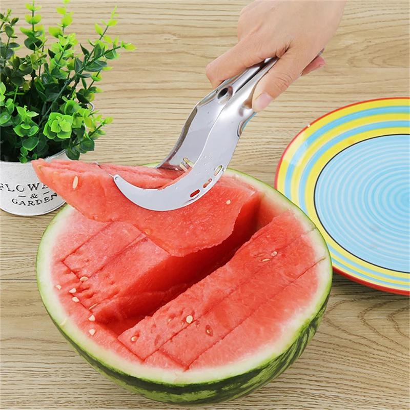 

Stainless Steel Watermelon Cutter Convenient And Quick Watermelon Pulp Separator Knife Useful Fruit Vegetable Tools