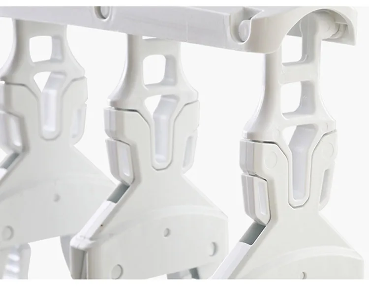Rotate Anti-Skid Folding Hanger Plastic Drying Rack Magic Clothes Hangers Space Savers Organizer Multi Functional Adult White (16)