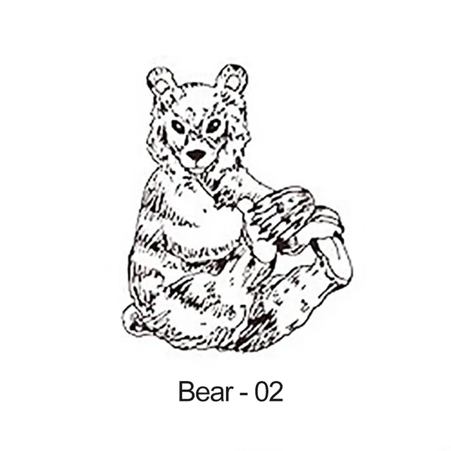 Stamps Vintage Cute Animal Stamp DIY Wooden Rubber Stamps For Scrapbooking Stationery Standard Stamp Bear