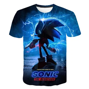 

2020 Cute 3D Sonic the Hedgehog T Shirt kids clothes Summer Short Printed Cartoon t-shirt Boys Cool Teenager Children Tops