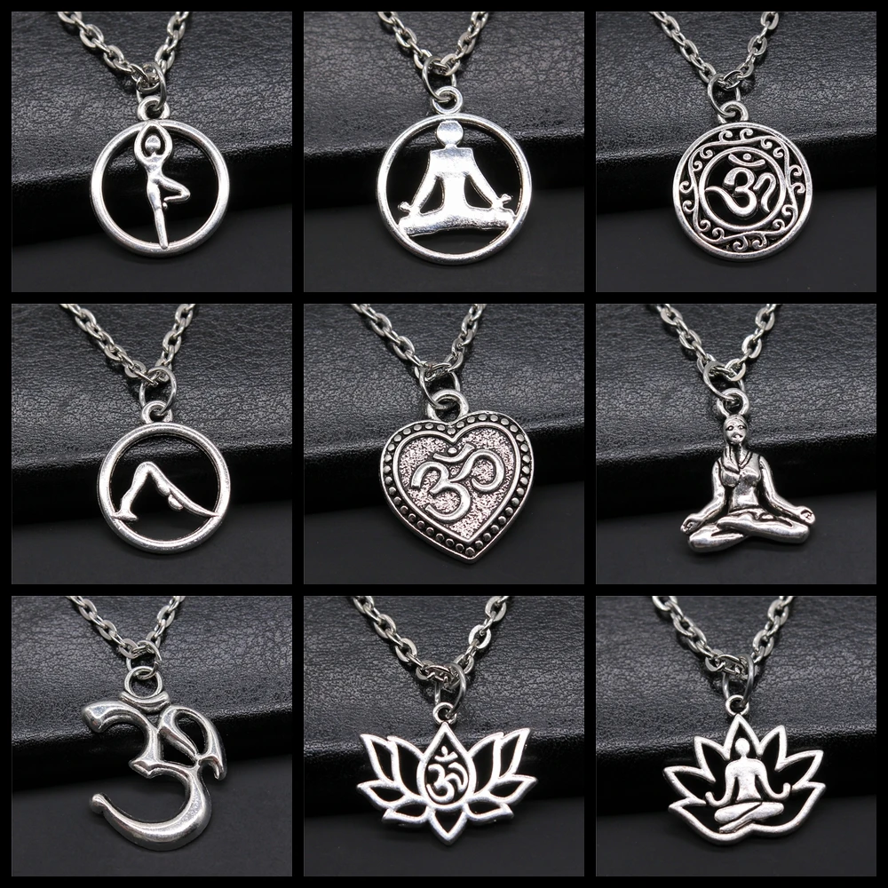 Om Sign Yoga Symbol Minimalist Round Shaped Charms Namaste Pendant Necklace Fit Women Party Gift Jewelry Handicrafts | Украшения и