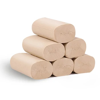 

6 Rolls / Lift Natural Roll Paper Wettable Water 4-layer Natural Bamboo Fiber Toilet Paper Roll Bulk Bathroom