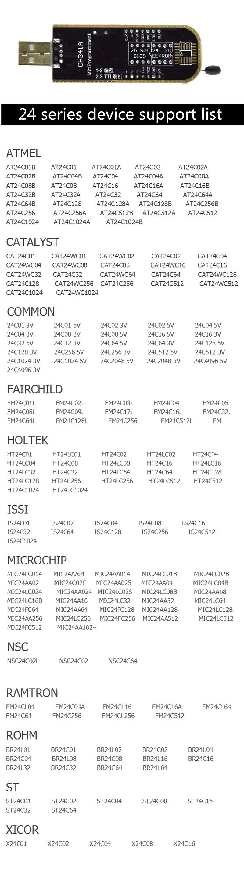 CH341A 24 25 Series EEPROM Flash BIOS USB Programmer Module + SOIC8 SOP8 Test Clip For EEPROM 93CXX / 25CXX / 24CXX DIY KIT