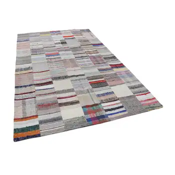

200x303 Cm Beige Handmade Rugs Patchwork Rug-7x10 Ft