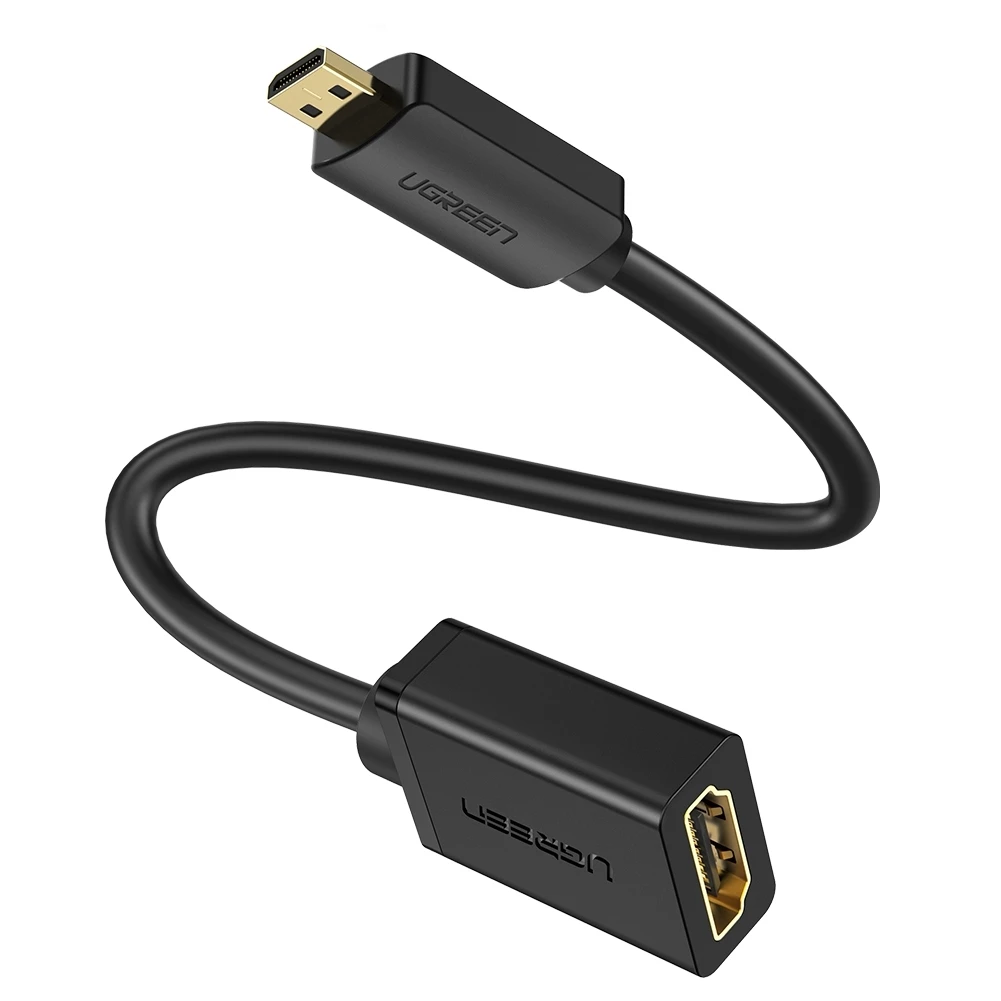 Ugreen микро-hdmi тип мужчин и hdmi женщина адаптер кабель м / ж конвертер конвертер для планшет пк мобильный телефон 1080 P