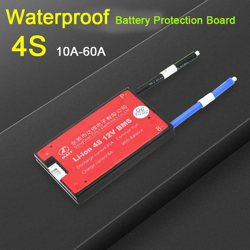 Waterproof 4S 12V 10A 20A 30A 40A 50A 60A LiFePO4 Li-ion 18650 lithium battery Protection Board BMS balance 3.2VX4 3.7VX4 | Электроника