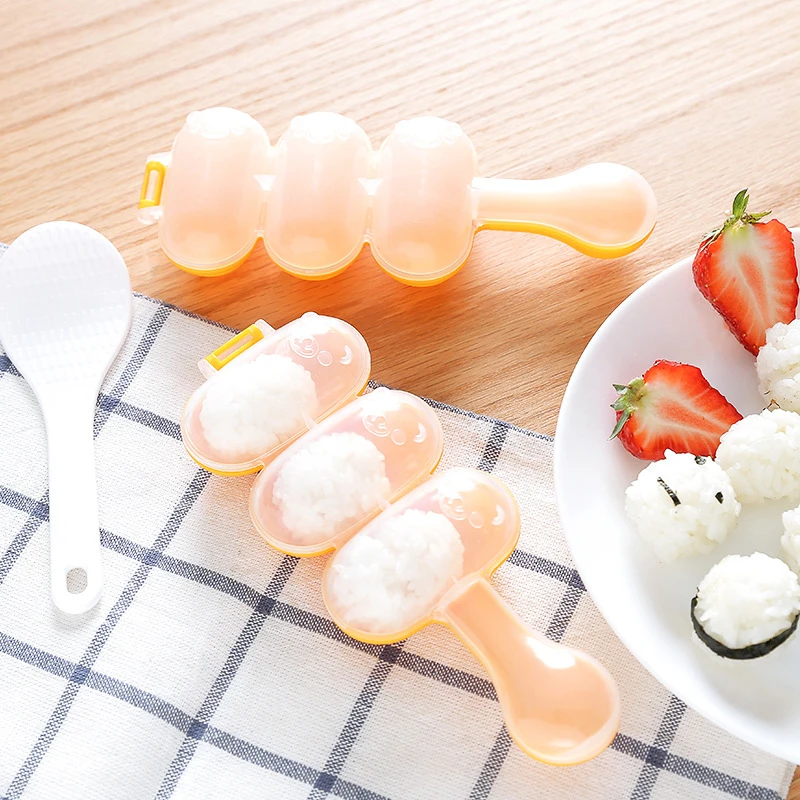 DIY милые рисовые и овощные роллы прессформы устройство для приготовления мясных шариков суши Onigiri Инструмент Кухонные гаджеты пищевой полипропиленовый материал отправить ложку