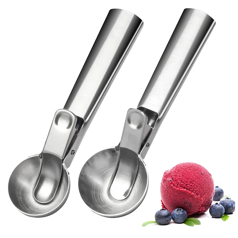 Premium Ice Cream Scoop Stainless Steel Trigger Spoon Frozen Yogurt Ge