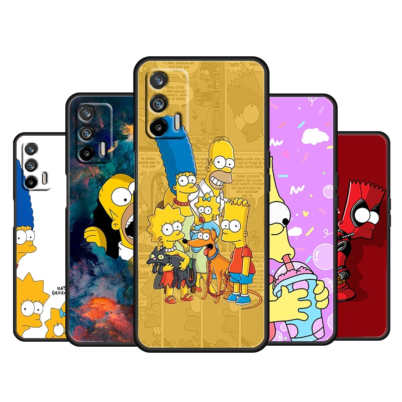 Семья Simpsons для OPPO Realme GT Explorer Master Neo Flash Edition C21 C20 C15 C11 C3 мягкая черная искусственная