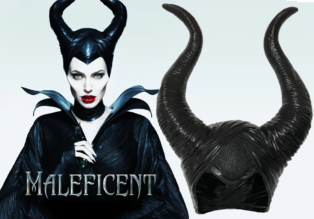 Maleficent рога косплей маска головные уборы Черная Королева шлем головной убор Хэллоуин маскарадные реквизиты для вечеринки YL352