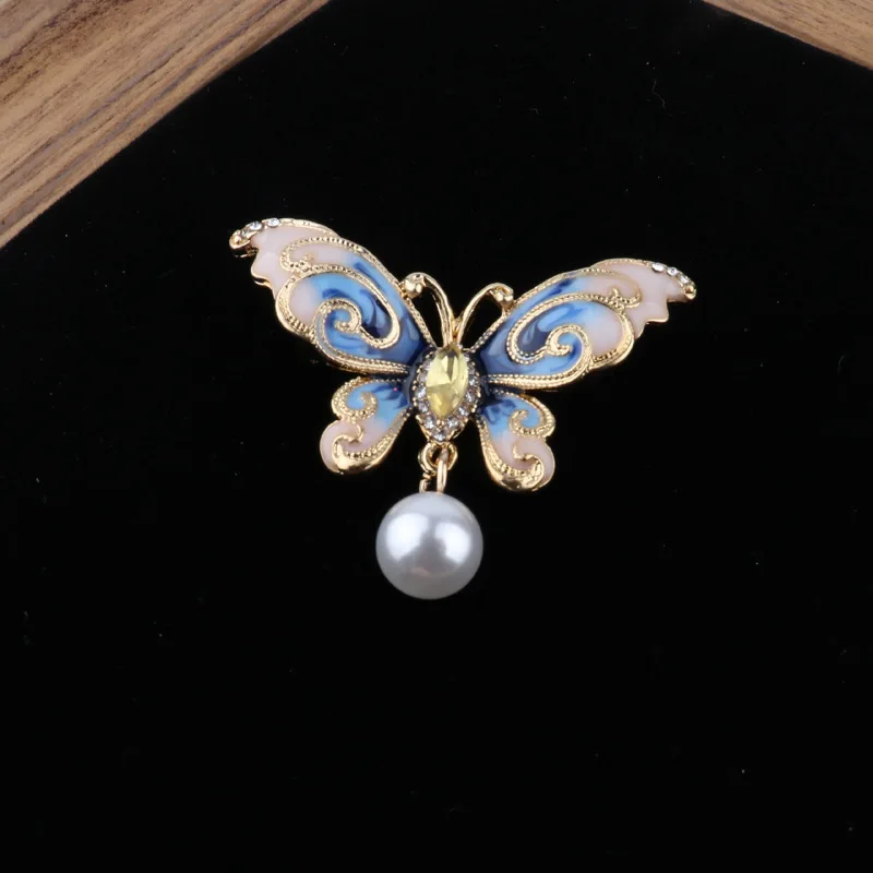 

Korean-style Fashion Simple Accessories Oil Drop Enamel Alloy Moire Butterfly Brooch Brooch Corsage Accessories
