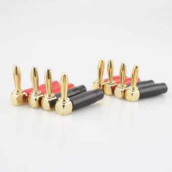 

8PCS COPPER Right Angle 4mm Banana Plug Audio Speaker Cable Connector Screw