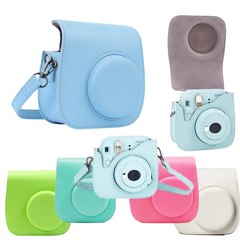 

Shoulder Camera Bag Protective Case Solid Color Forest Patterns Leather Camera Bag for Fujifilm Instax Mini 8 MINI8+ 9