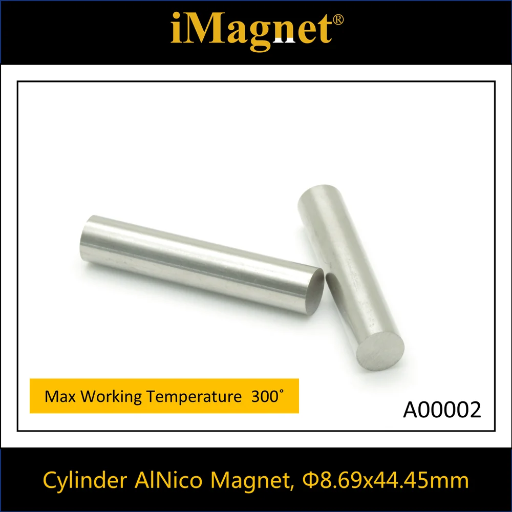 A00002 1 шт. цилиндрический AlNiCo магнит d8.69x44.45мм магнит|Магнитные материалы| |